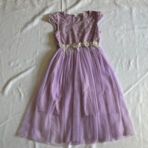Lavender Flower Girl Dress – Size S Girls Tulle Formal Occasion Gown